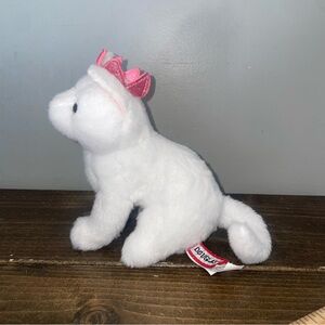 Douglas Cuddle Toy Duchess White Cat 6 inch Plush Pink Crown Kitty Princess
